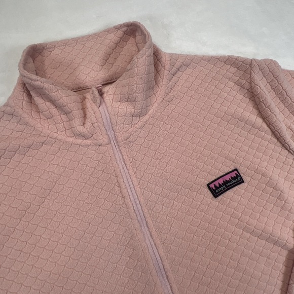 Simply Southern Jacket Women's Large Light Pink Pullover  1/4 Snap Puff Ribbed - Picture 1 of 9